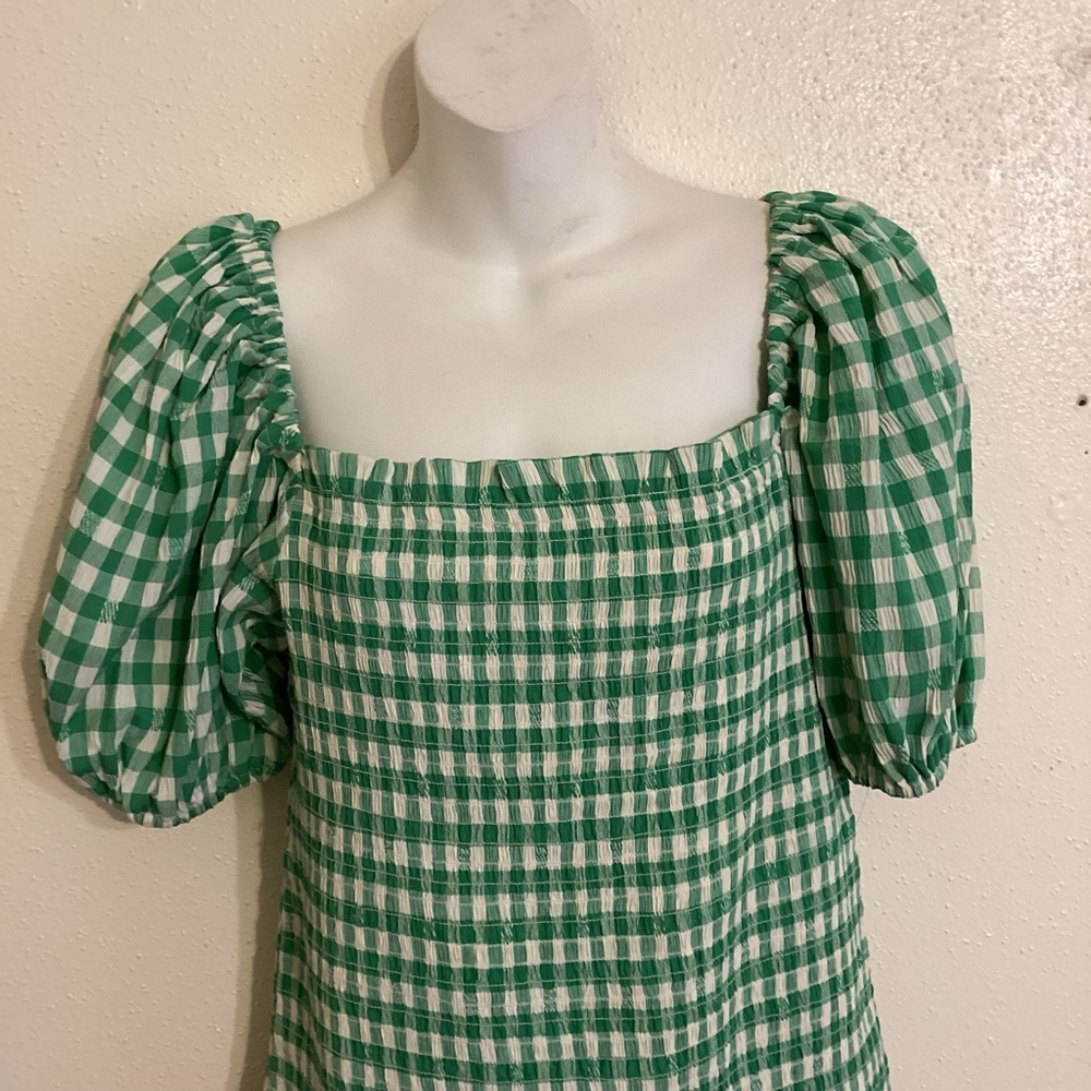 D D Dakota By Steven Madden Picnic Vibes Green Gingham Mini Dress Size Large